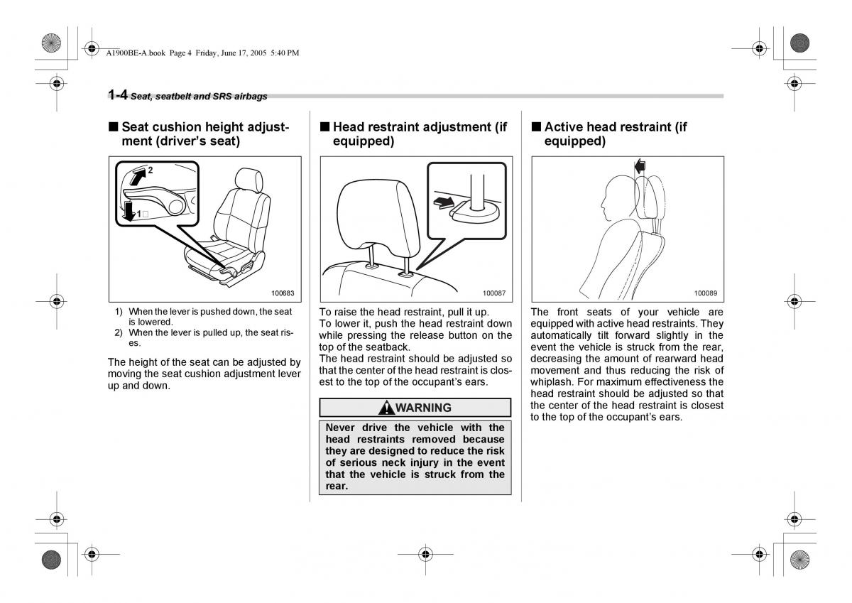 Subaru Impreza II 2 GD owners manual / page 31