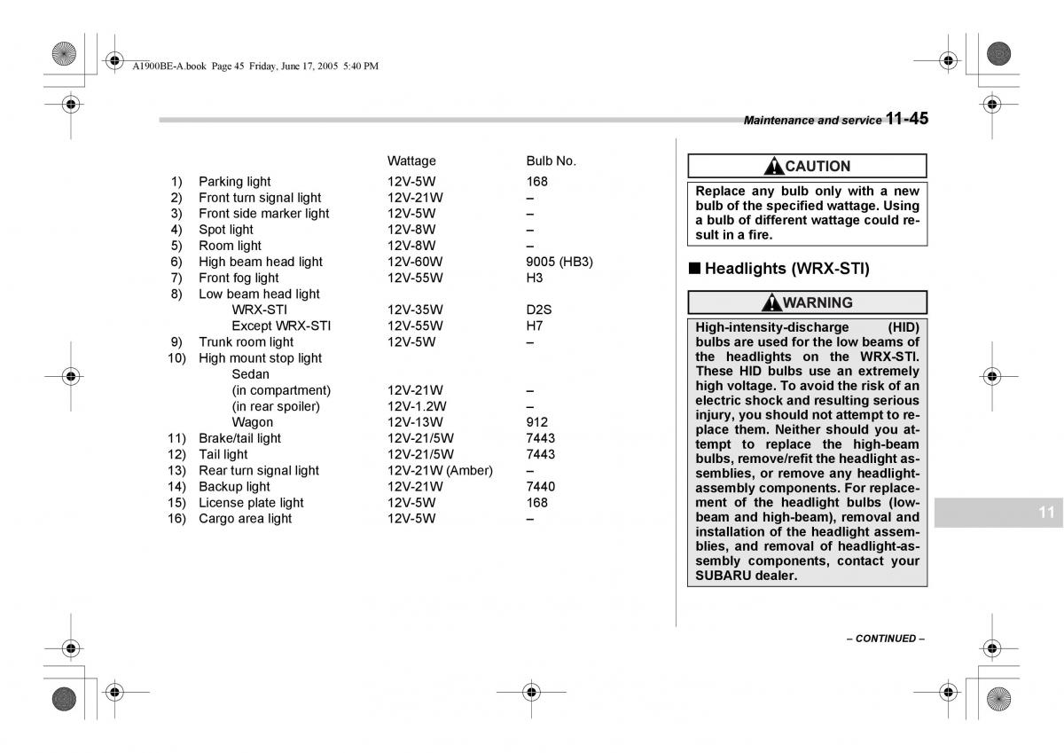 Subaru Impreza II 2 GD owners manual / page 324