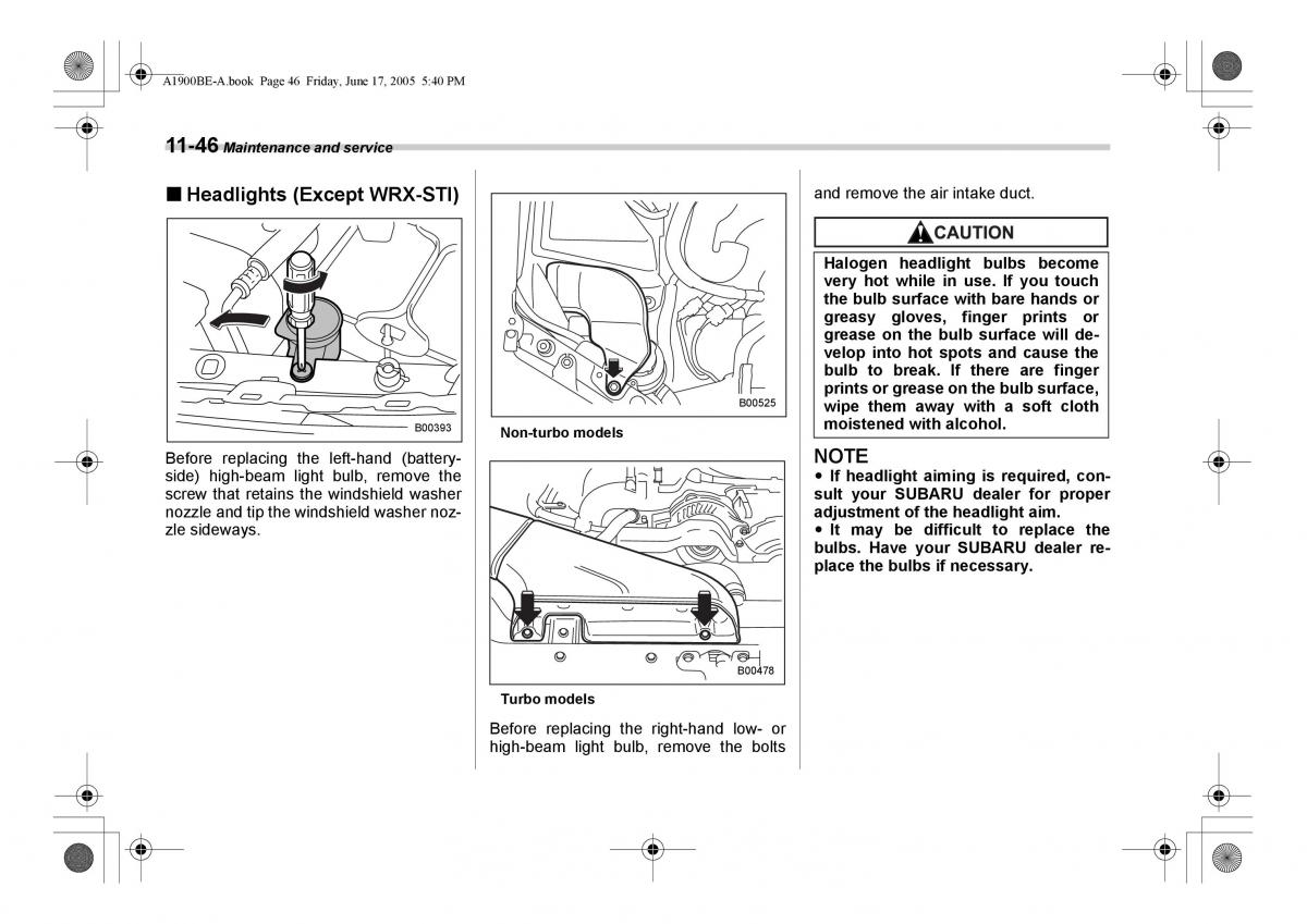 Subaru Impreza II 2 GD owners manual / page 325