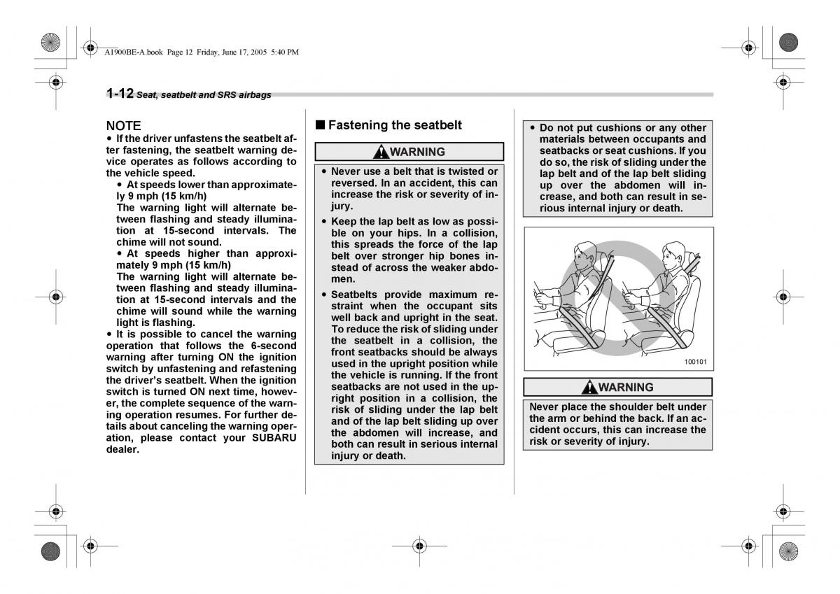 Subaru Impreza II 2 GD owners manual / page 39