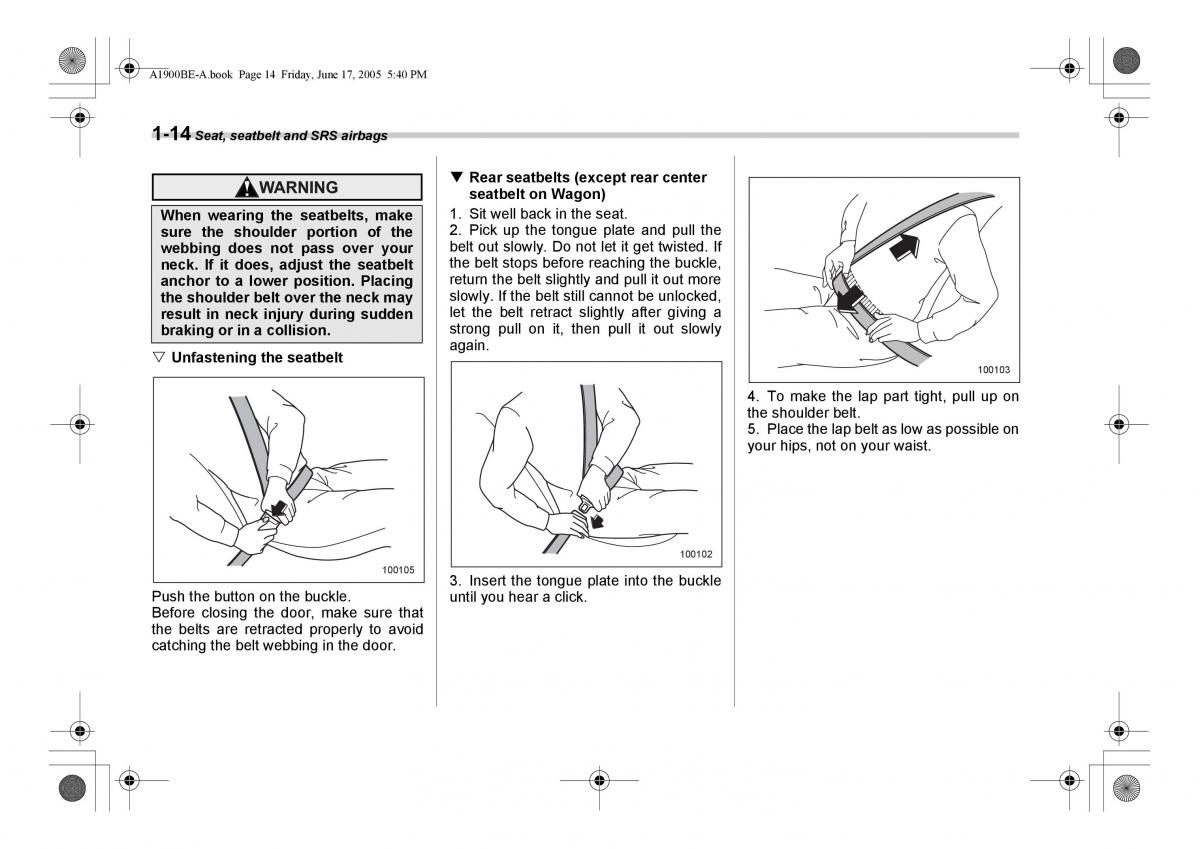 Subaru Impreza II 2 GD owners manual / page 41