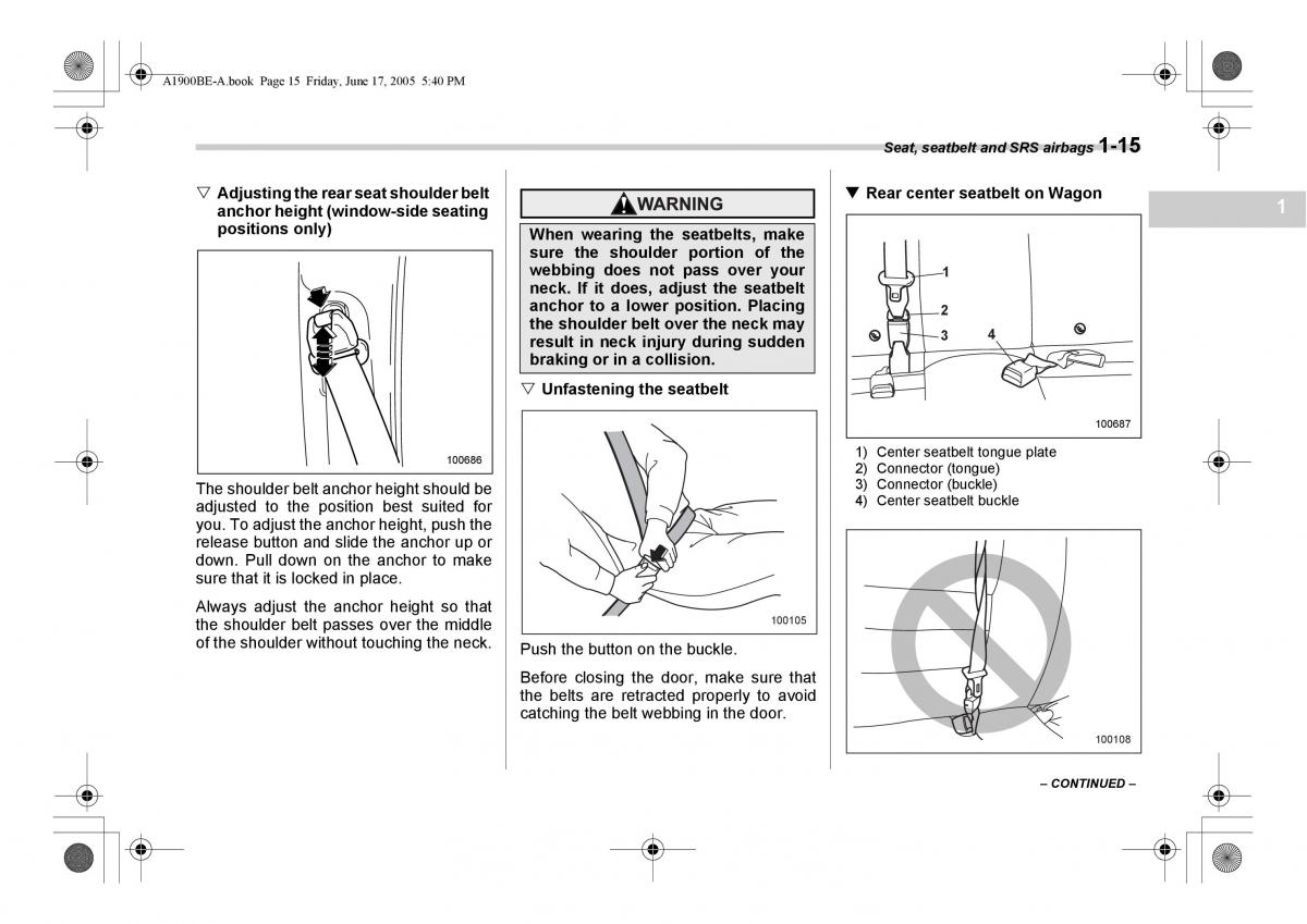 Subaru Impreza II 2 GD owners manual / page 42