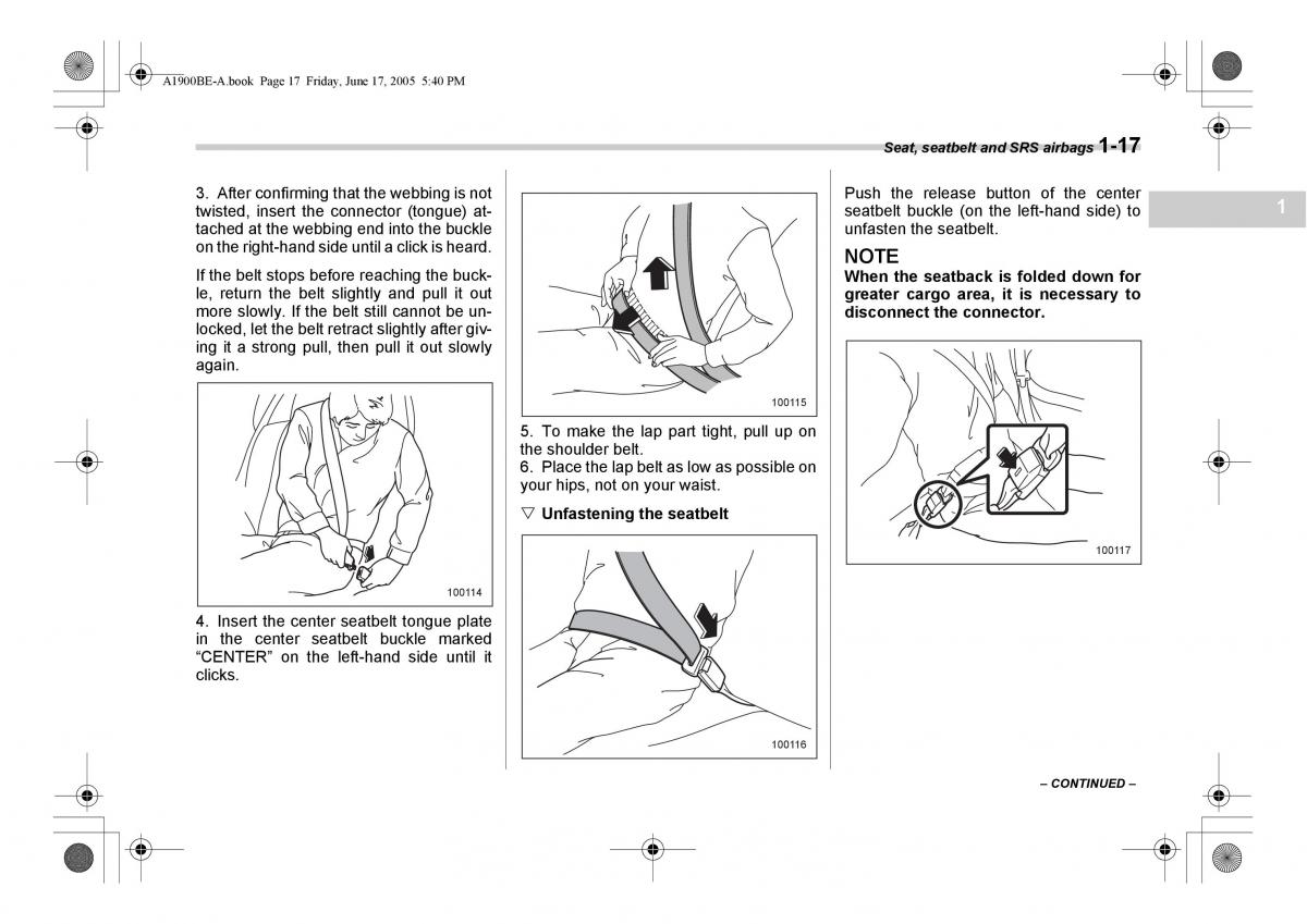 Subaru Impreza II 2 GD owners manual / page 44