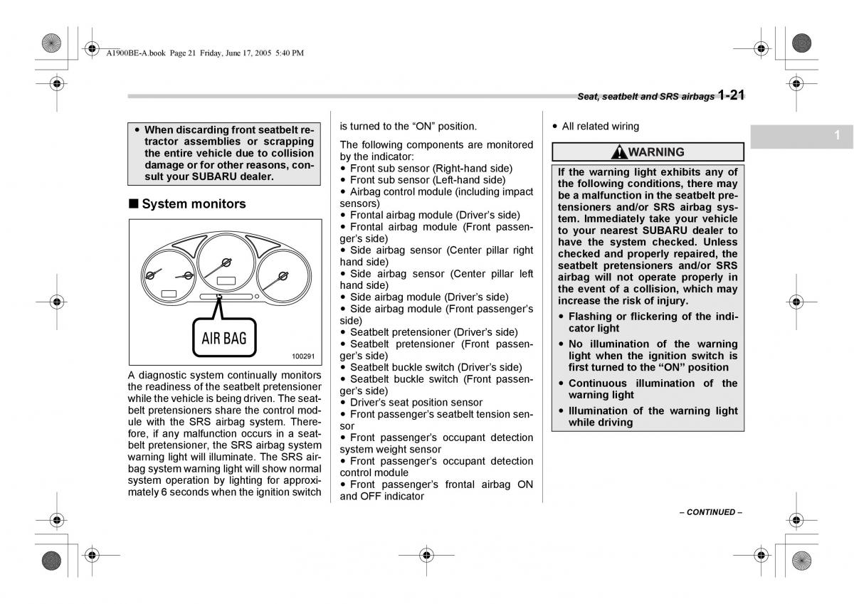 Subaru Impreza II 2 GD owners manual / page 48