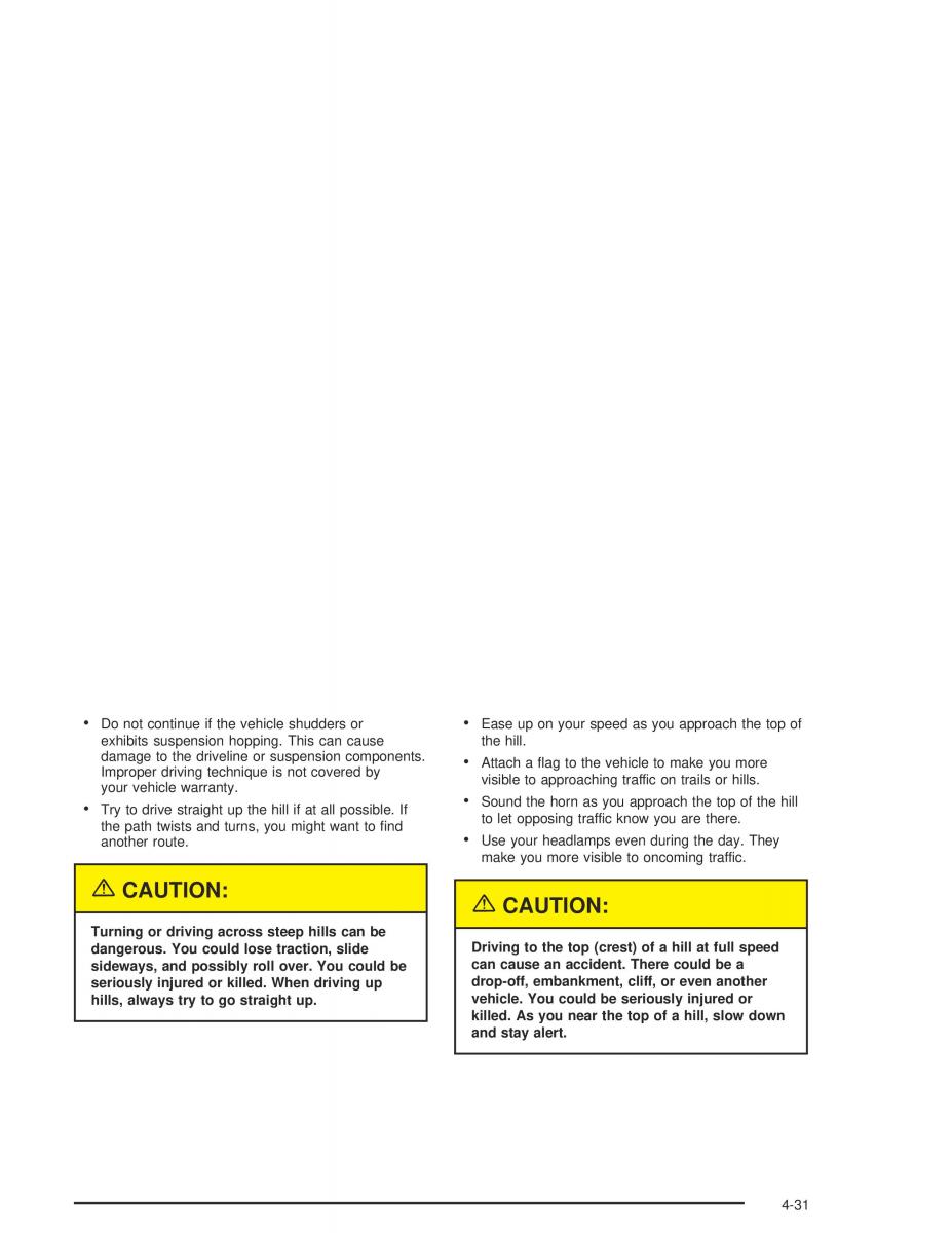 Hummer H2 owners manual / page 263