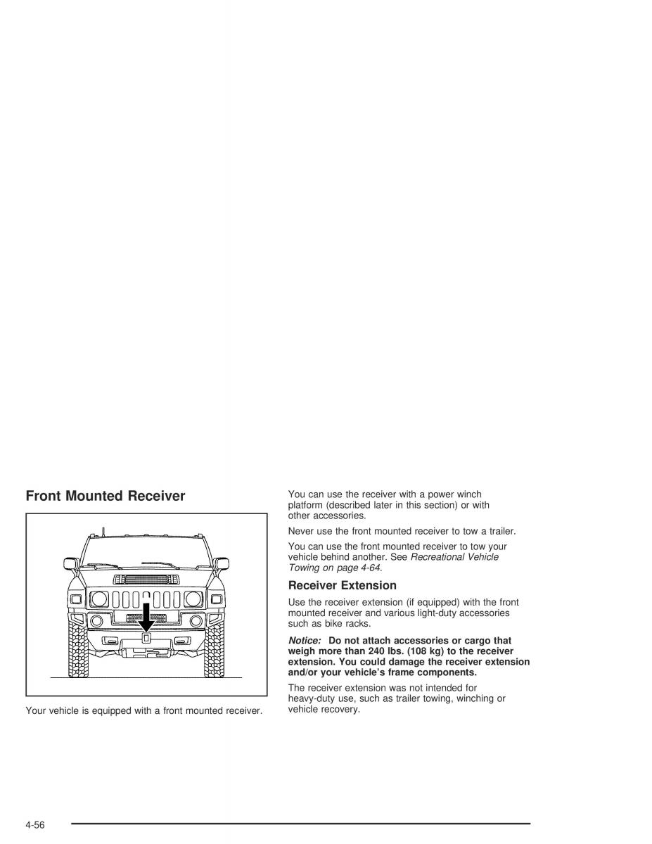 Hummer H2 owners manual / page 288