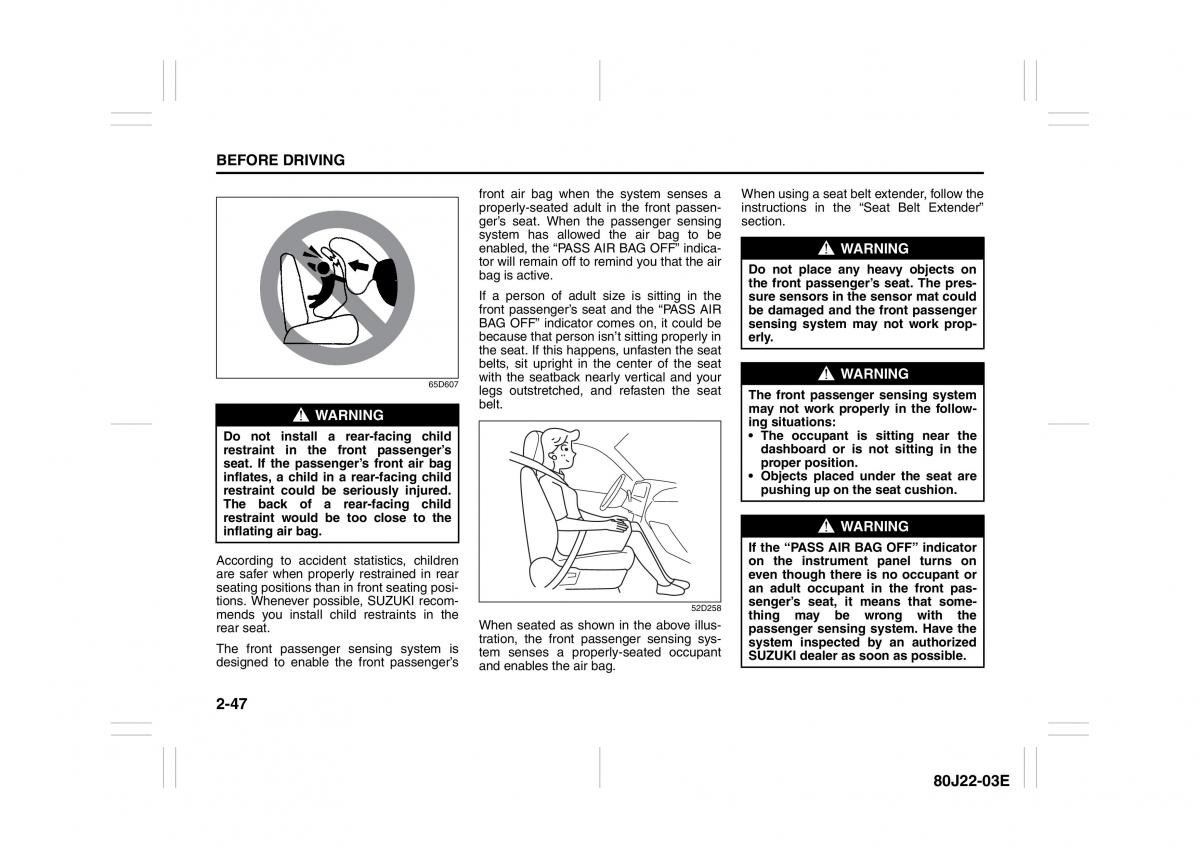 Suzuki SX4 owners manual / page 60