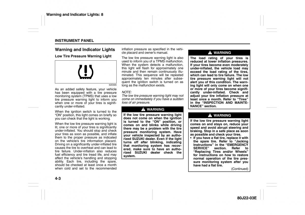 Suzuki SX4 owners manual / page 80