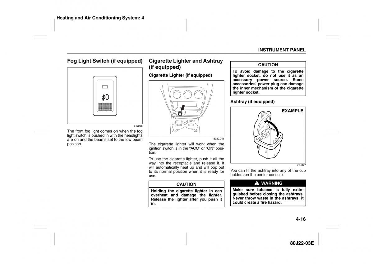 Suzuki SX4 owners manual / page 93