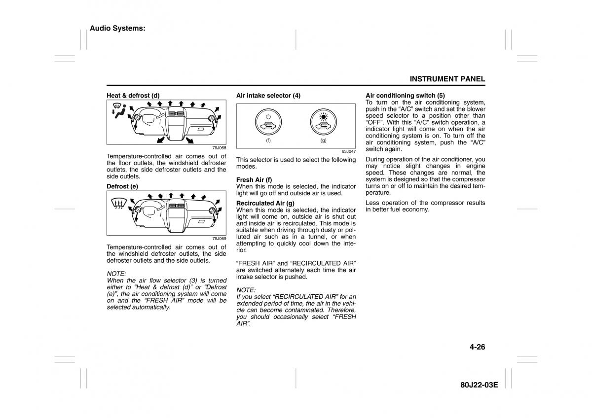 Suzuki SX4 owners manual / page 103