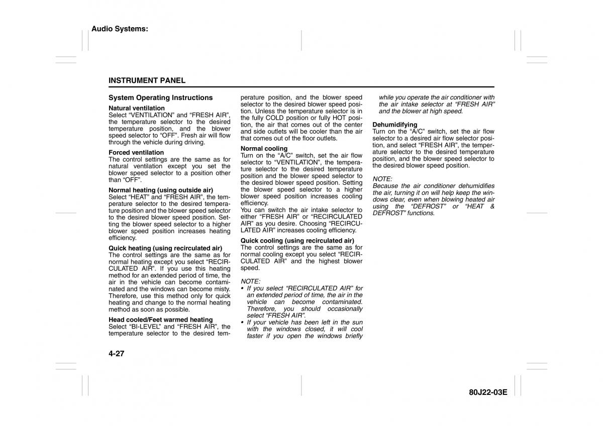 Suzuki SX4 owners manual / page 104