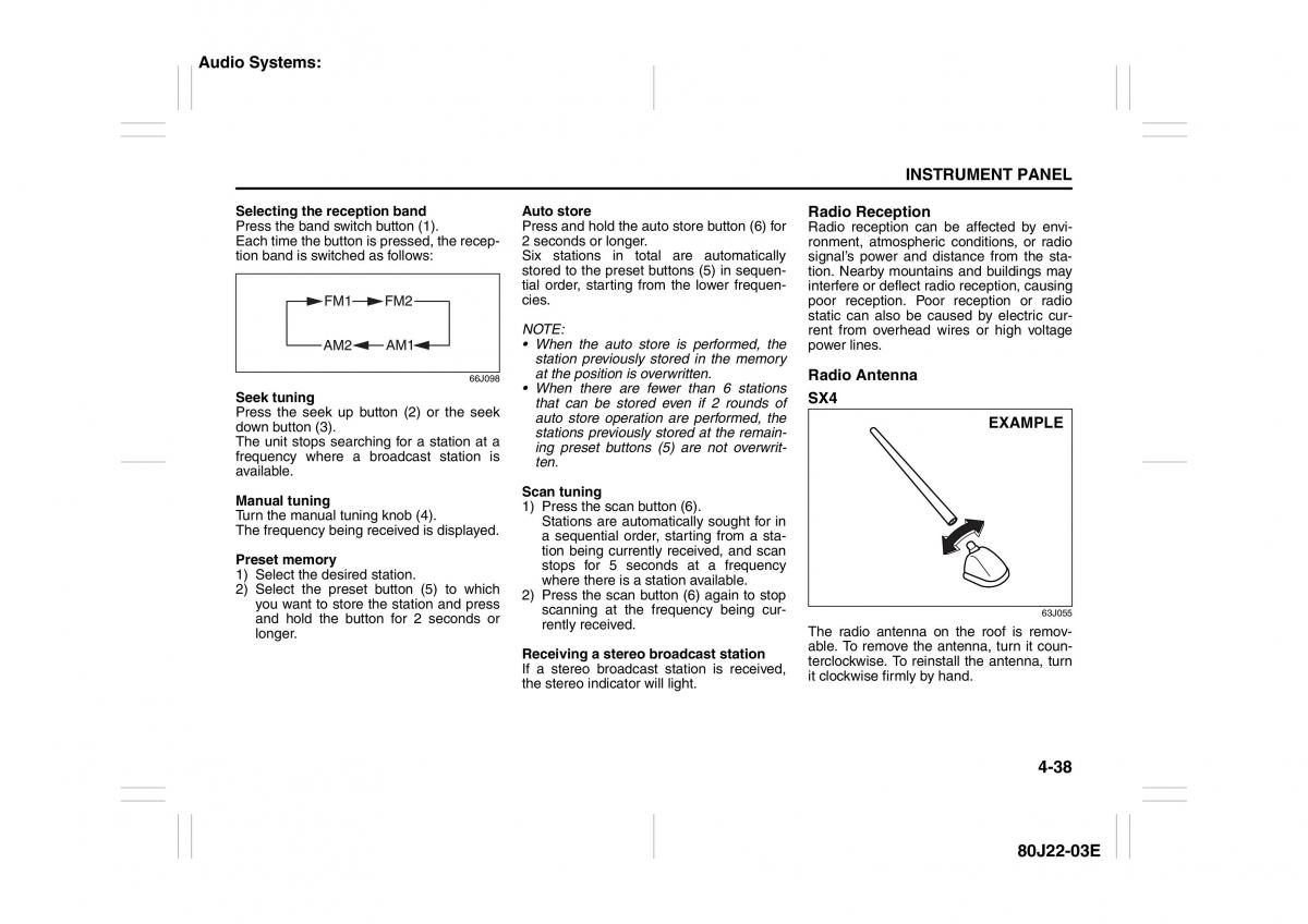 Suzuki SX4 owners manual / page 115