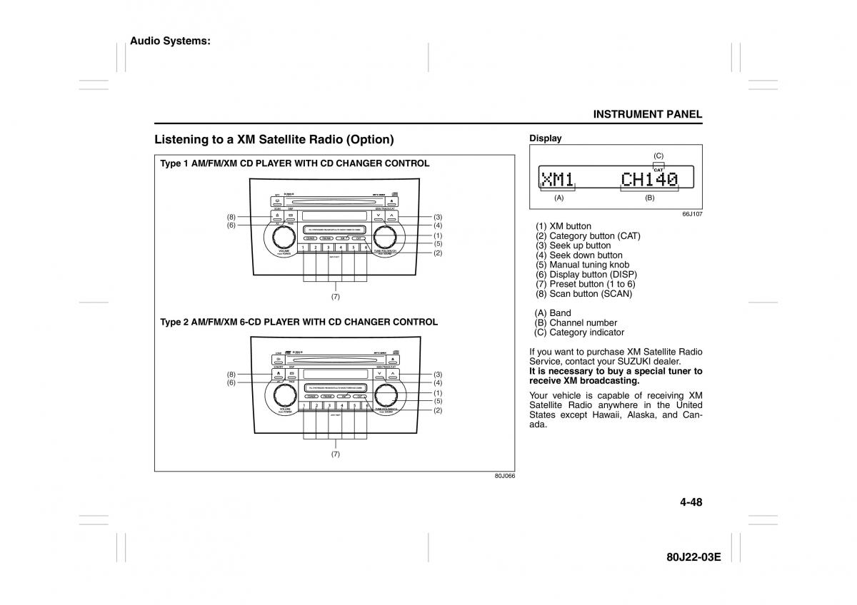 Suzuki SX4 owners manual / page 125