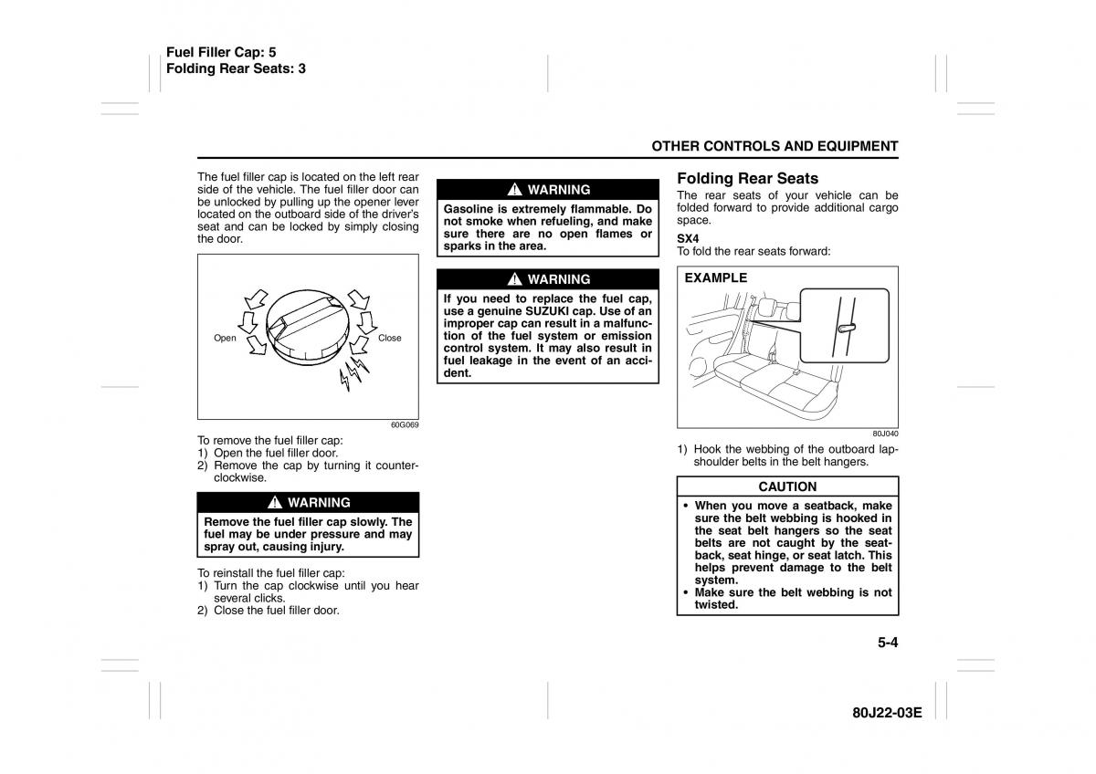 Suzuki SX4 owners manual / page 141