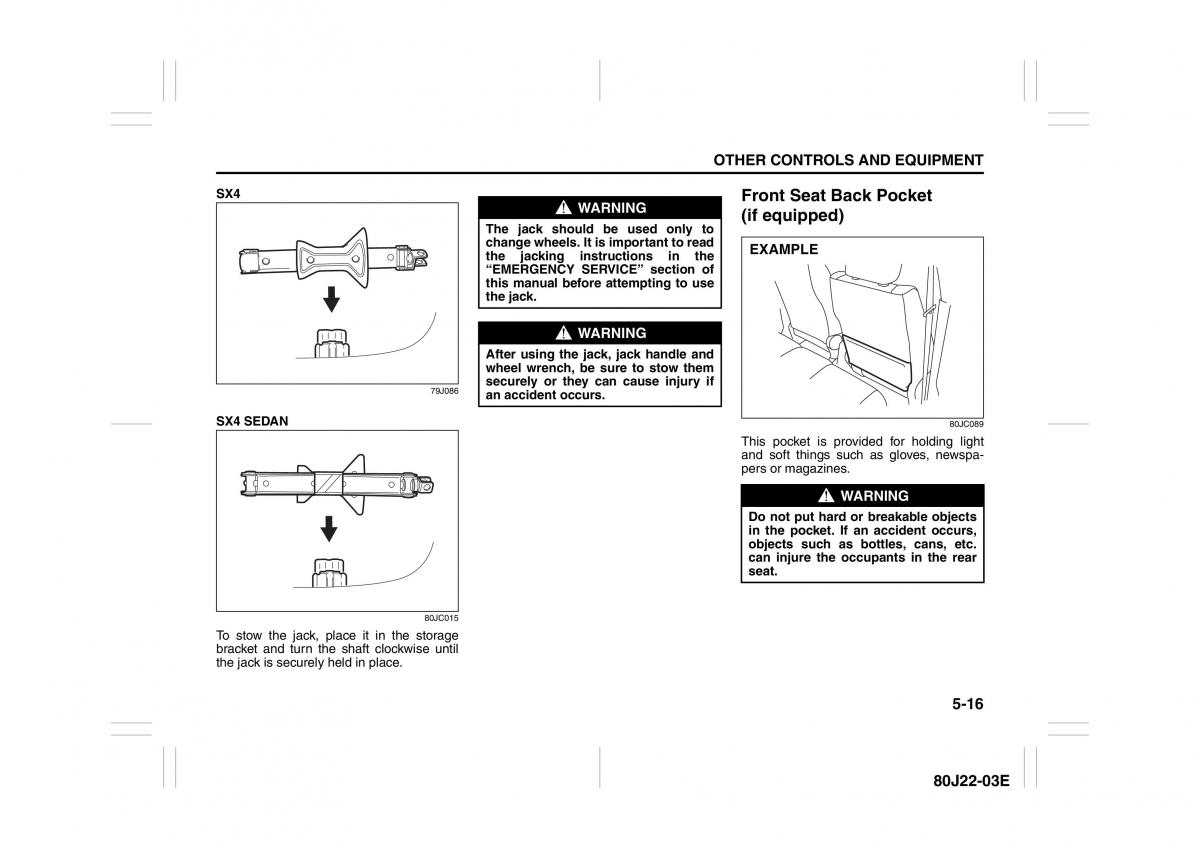 Suzuki SX4 owners manual / page 153