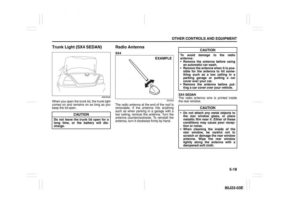 Suzuki SX4 owners manual / page 155