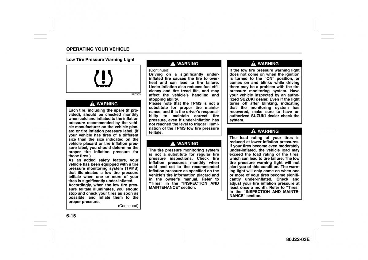 Suzuki SX4 owners manual / page 172