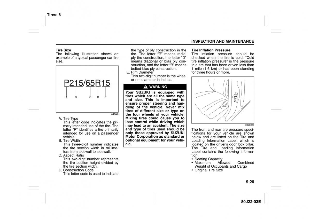 Suzuki SX4 owners manual / page 217