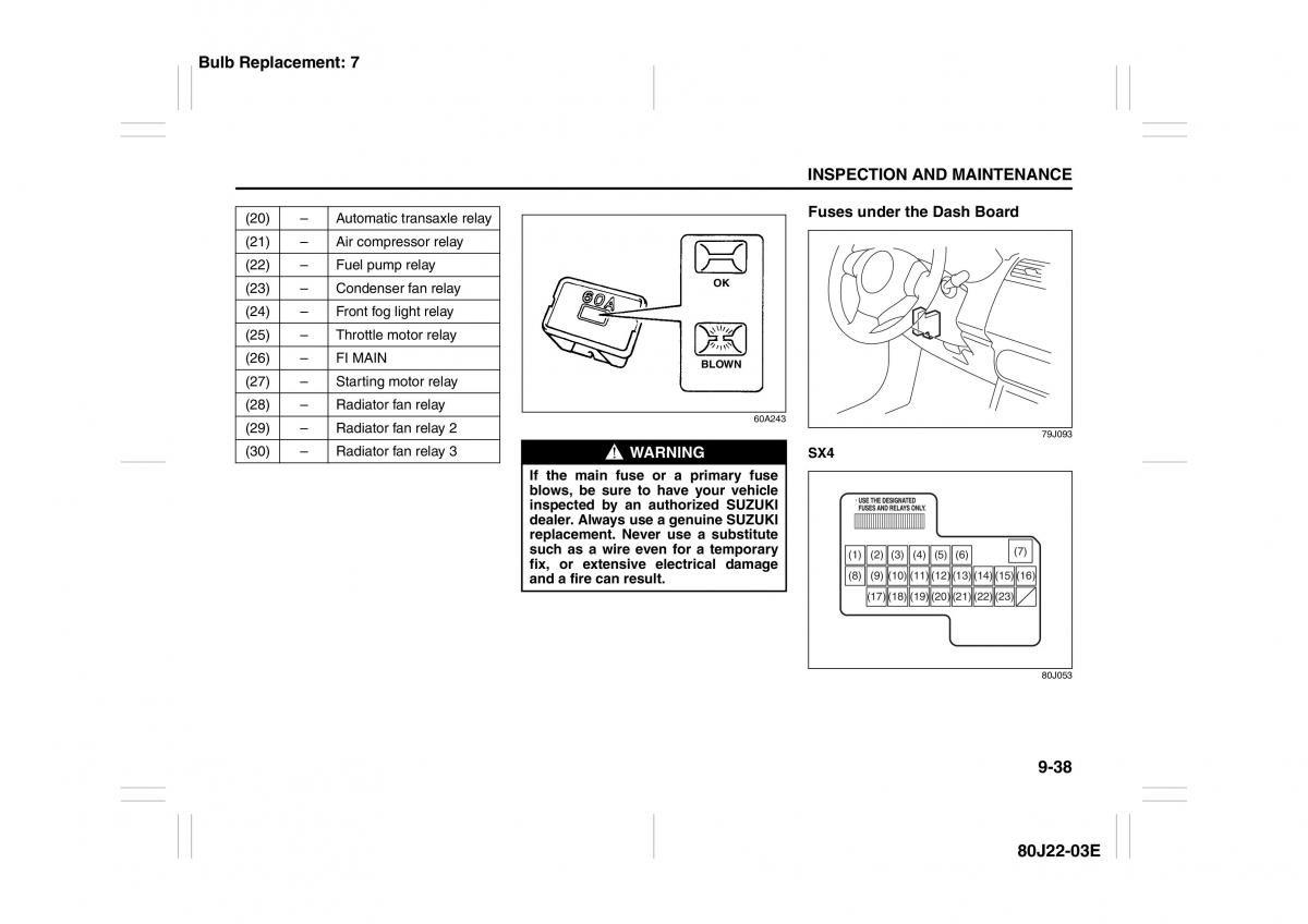 Suzuki SX4 owners manual / page 229