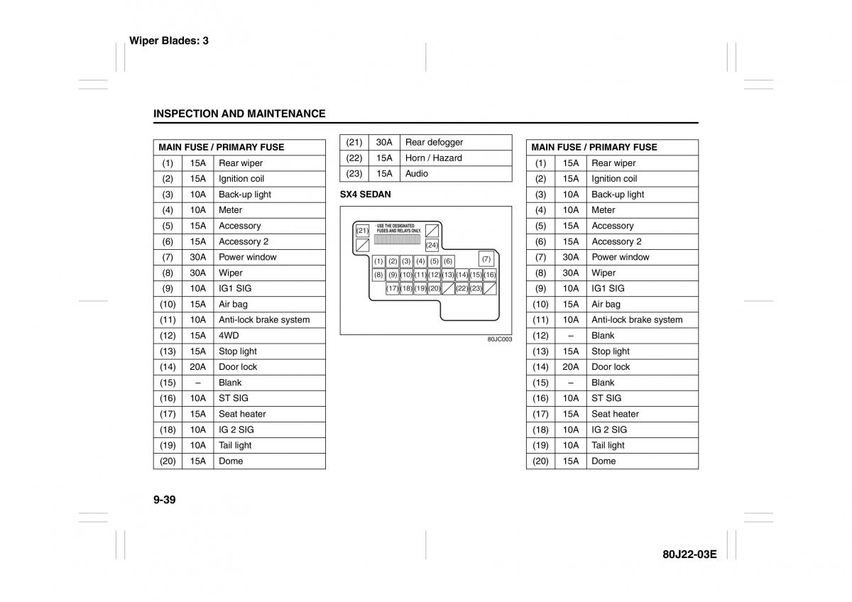 Suzuki SX4 owners manual / page 230