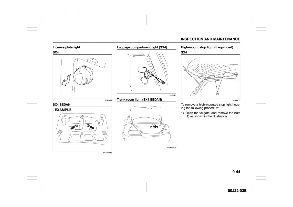 Suzuki SX4 owners manual / page 235