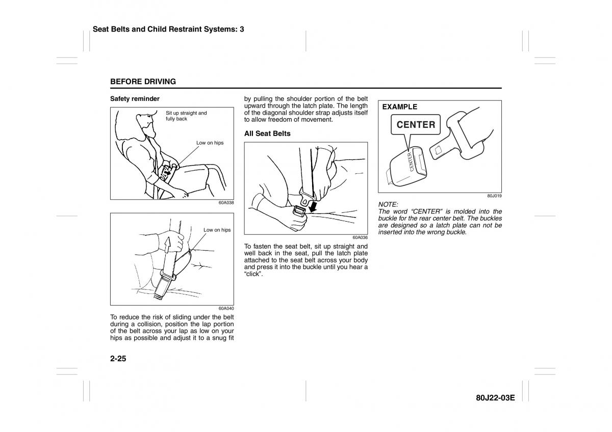 Suzuki SX4 owners manual / page 38