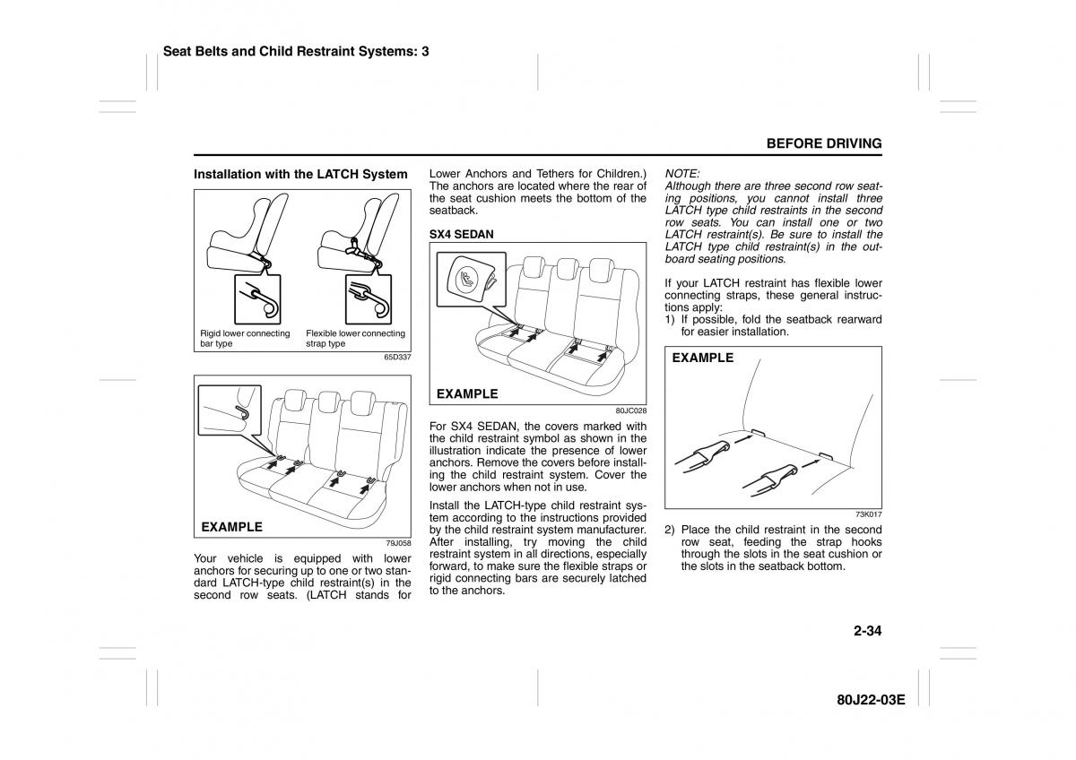 Suzuki SX4 owners manual / page 47