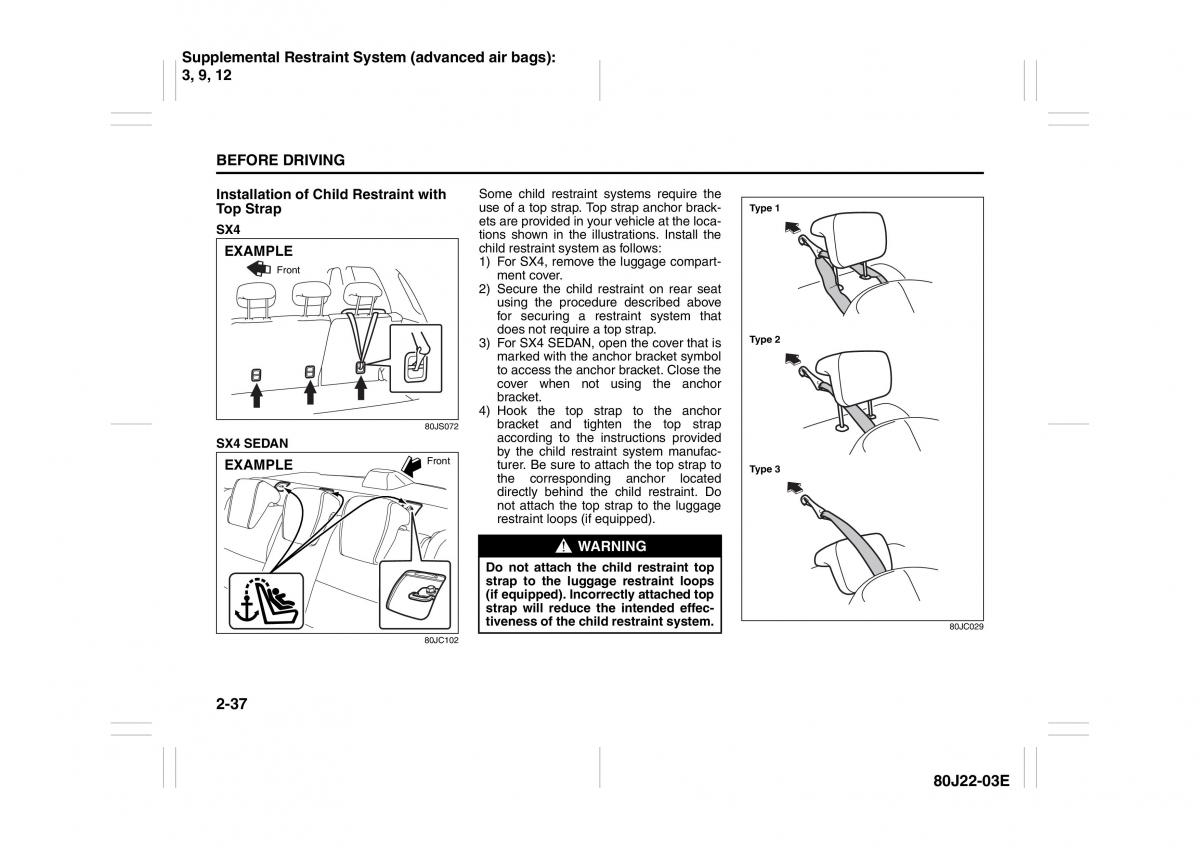 Suzuki SX4 owners manual / page 50