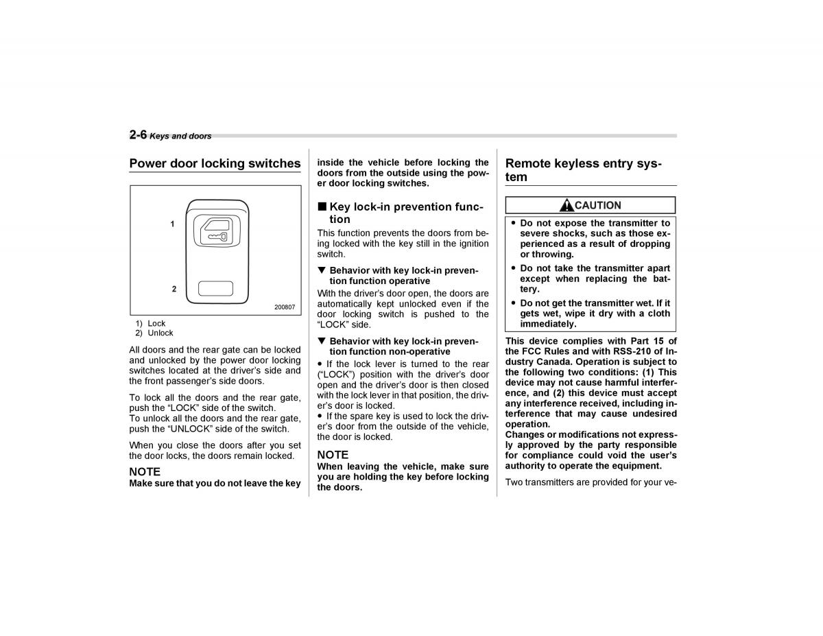 Subaru Forester I 1 owners manual / page 95