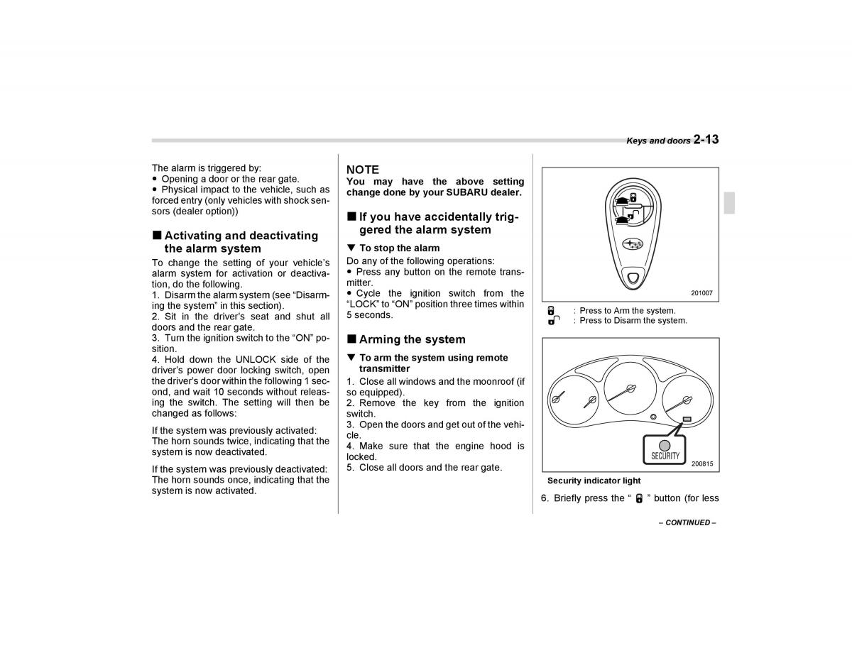 Subaru Forester I 1 owners manual / page 102