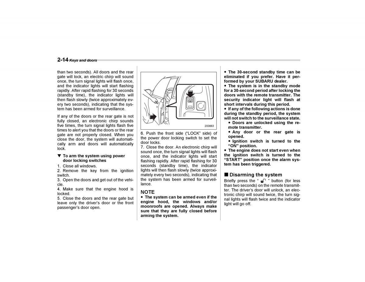 Subaru Forester I 1 owners manual / page 103