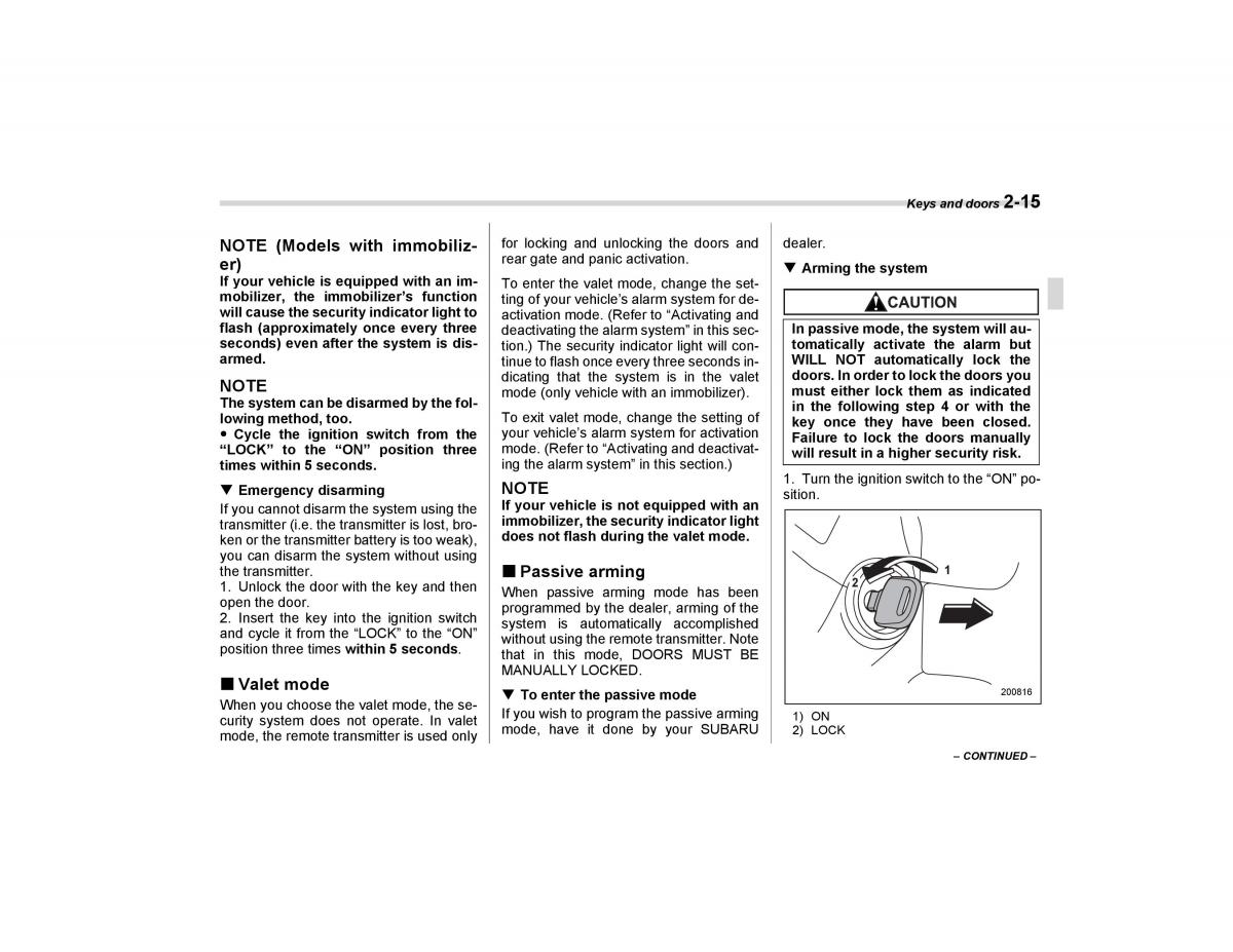 Subaru Forester I 1 owners manual / page 104