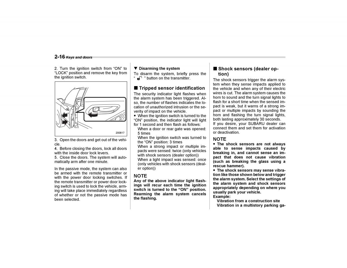 Subaru Forester I 1 owners manual / page 105