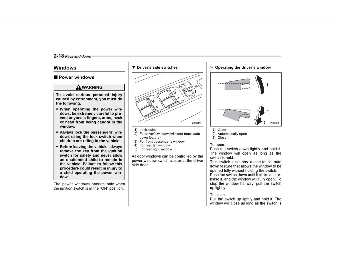 Subaru Forester I 1 owners manual / page 107