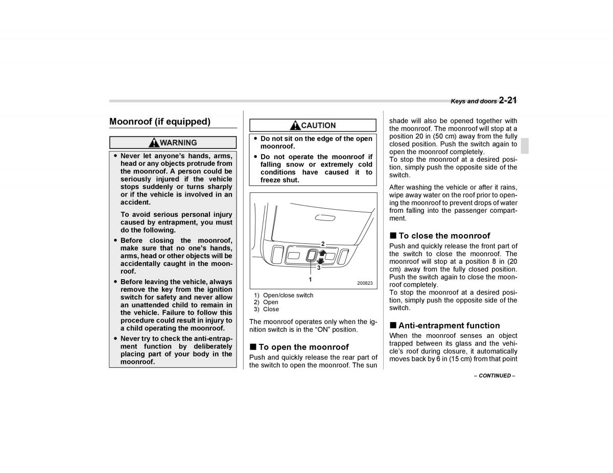 Subaru Forester I 1 owners manual / page 110