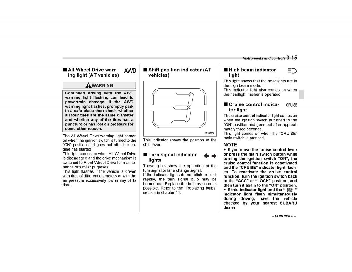 Subaru Forester I 1 owners manual / page 126