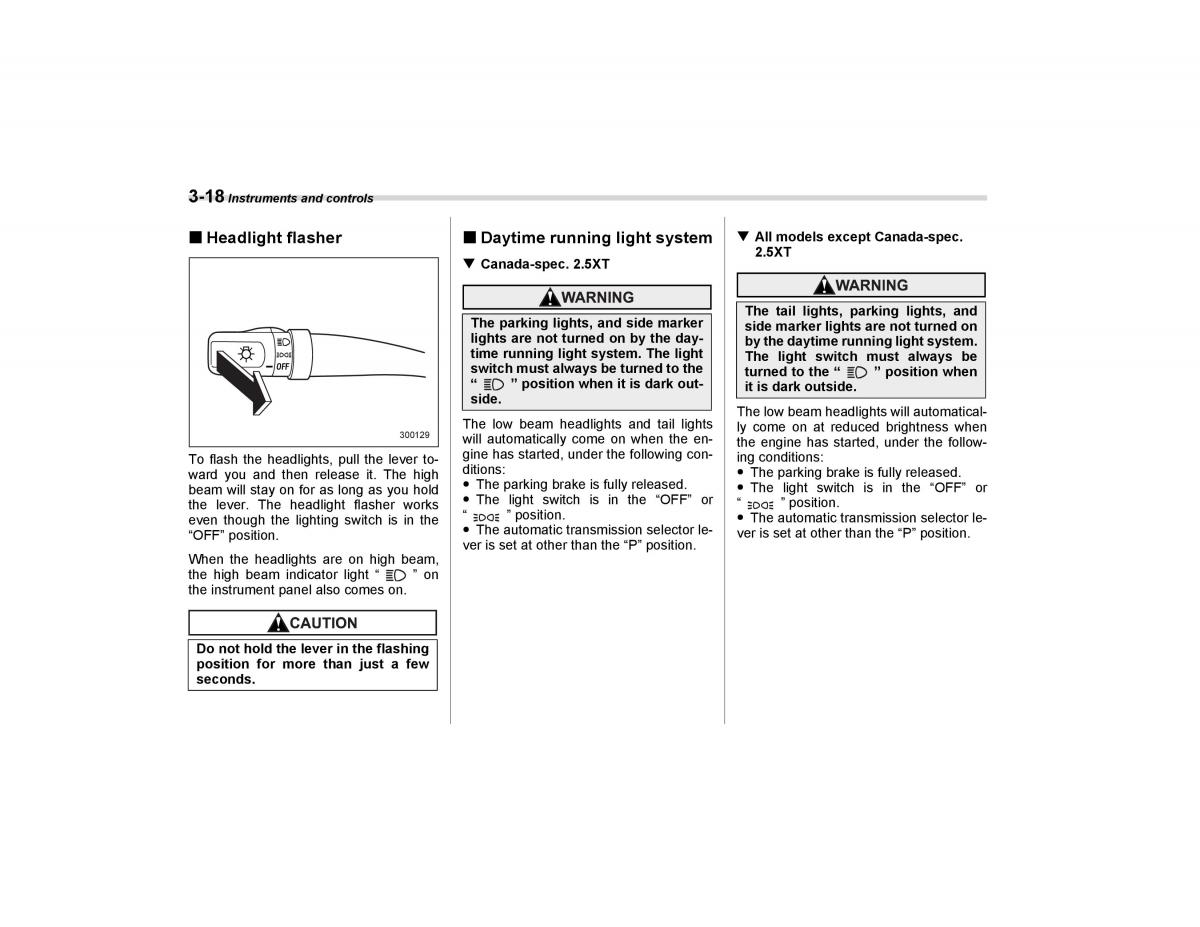 Subaru Forester I 1 owners manual / page 129