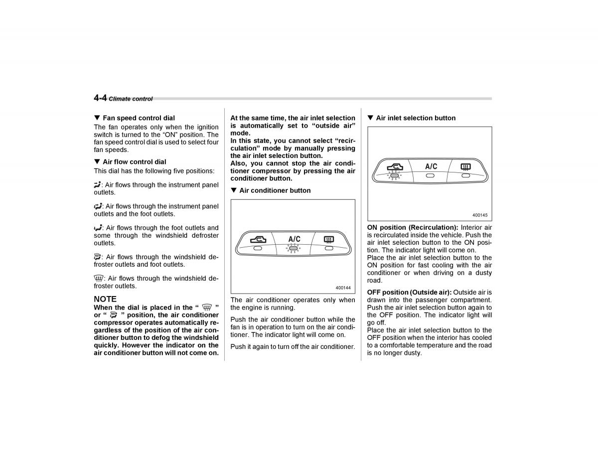 Subaru Forester I 1 owners manual / page 145