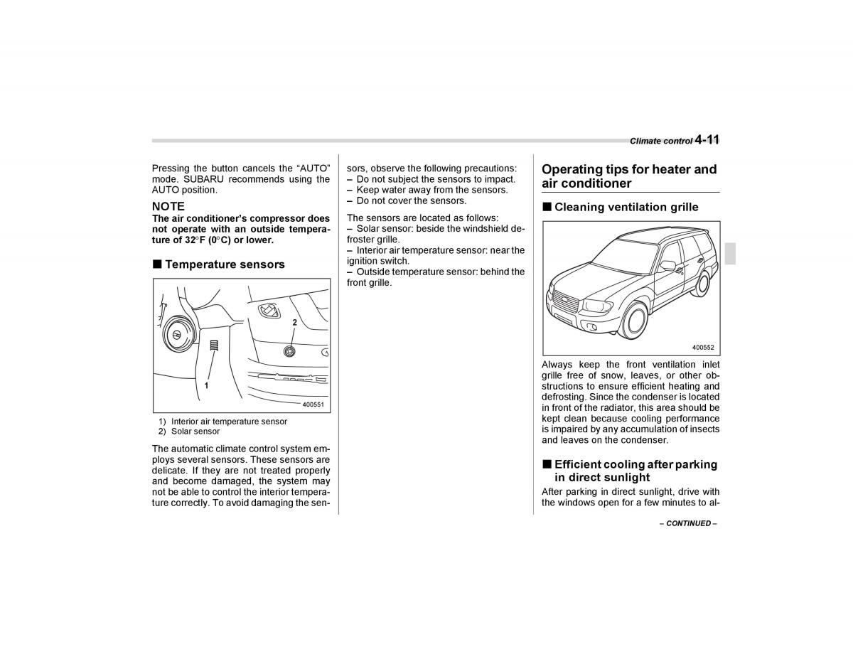 Subaru Forester I 1 owners manual / page 152