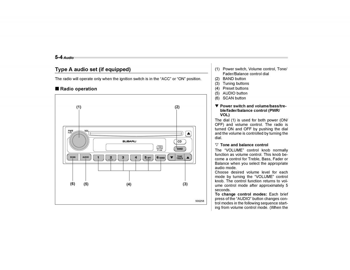 Subaru Forester I 1 owners manual / page 159