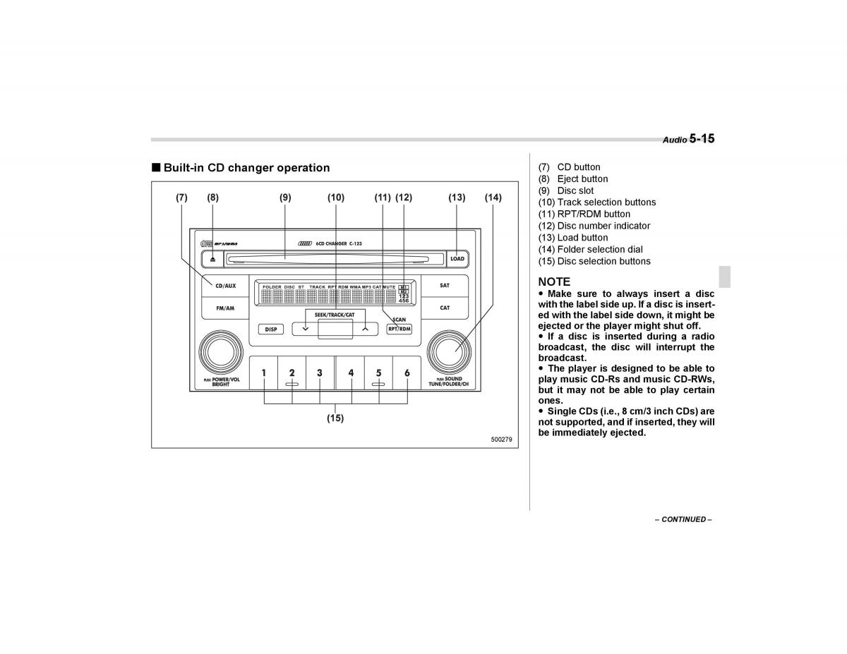 Subaru Forester I 1 owners manual / page 170