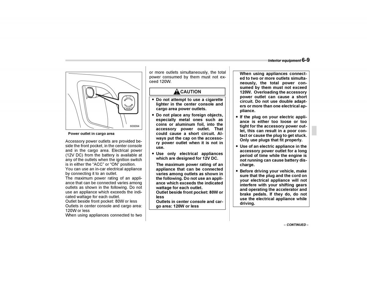 Subaru Forester I 1 owners manual / page 190