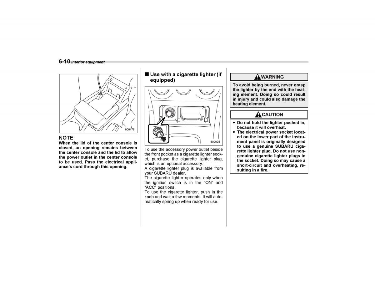 Subaru Forester I 1 owners manual / page 191