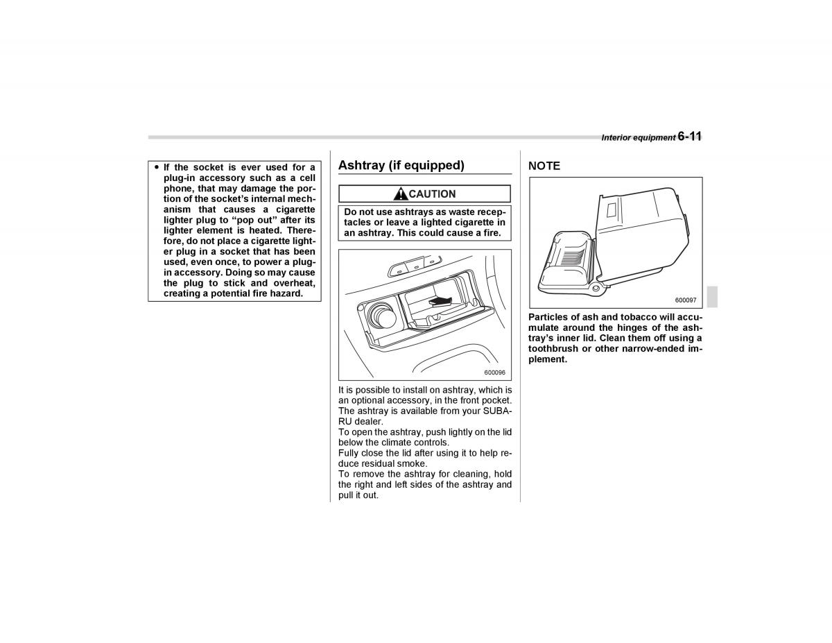 Subaru Forester I 1 owners manual / page 192