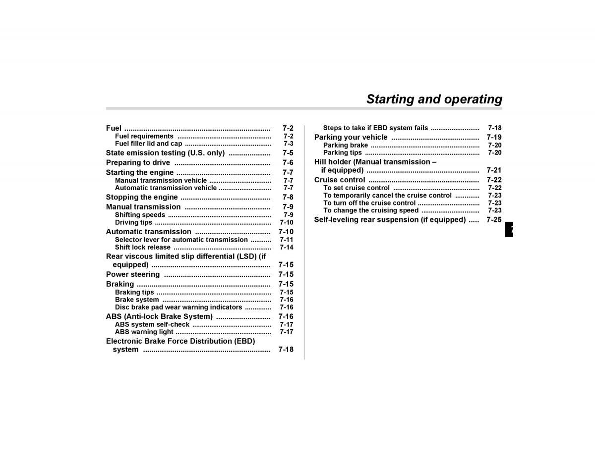 Subaru Forester I 1 owners manual / page 200