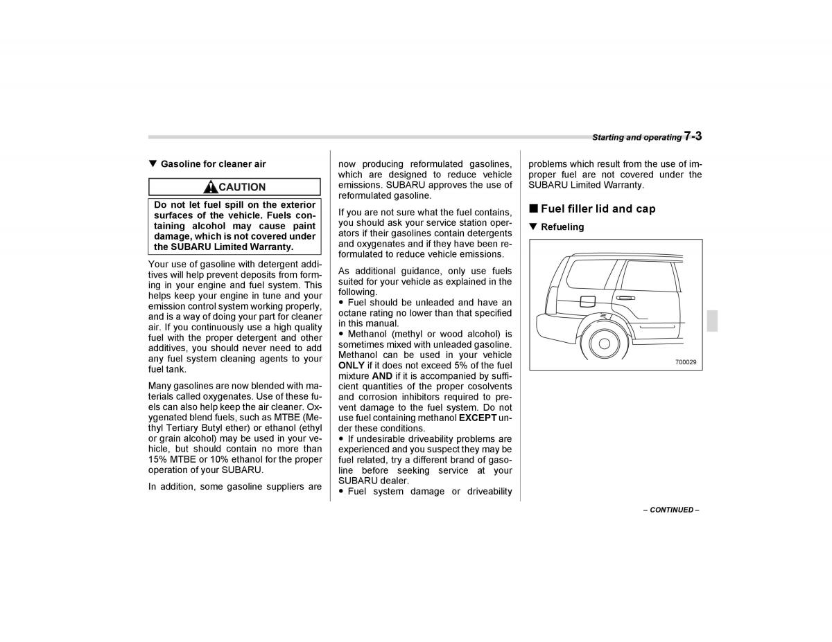 Subaru Forester I 1 owners manual / page 202