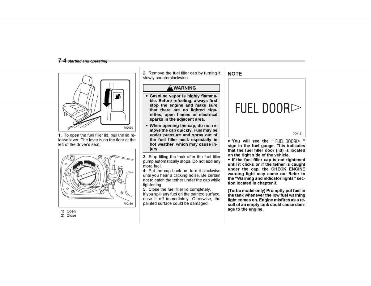 Subaru Forester I 1 owners manual / page 203