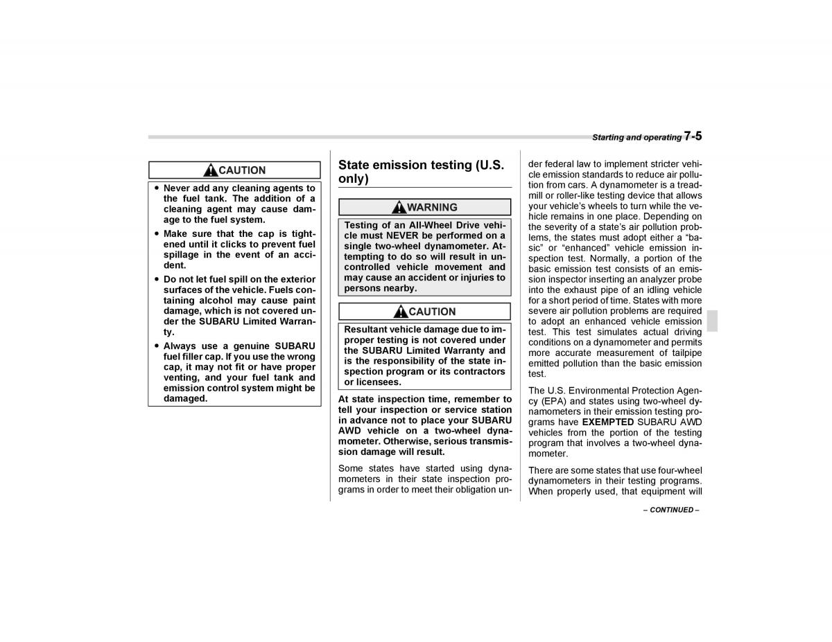 Subaru Forester I 1 owners manual / page 204