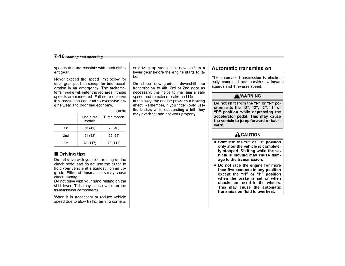 Subaru Forester I 1 owners manual / page 209