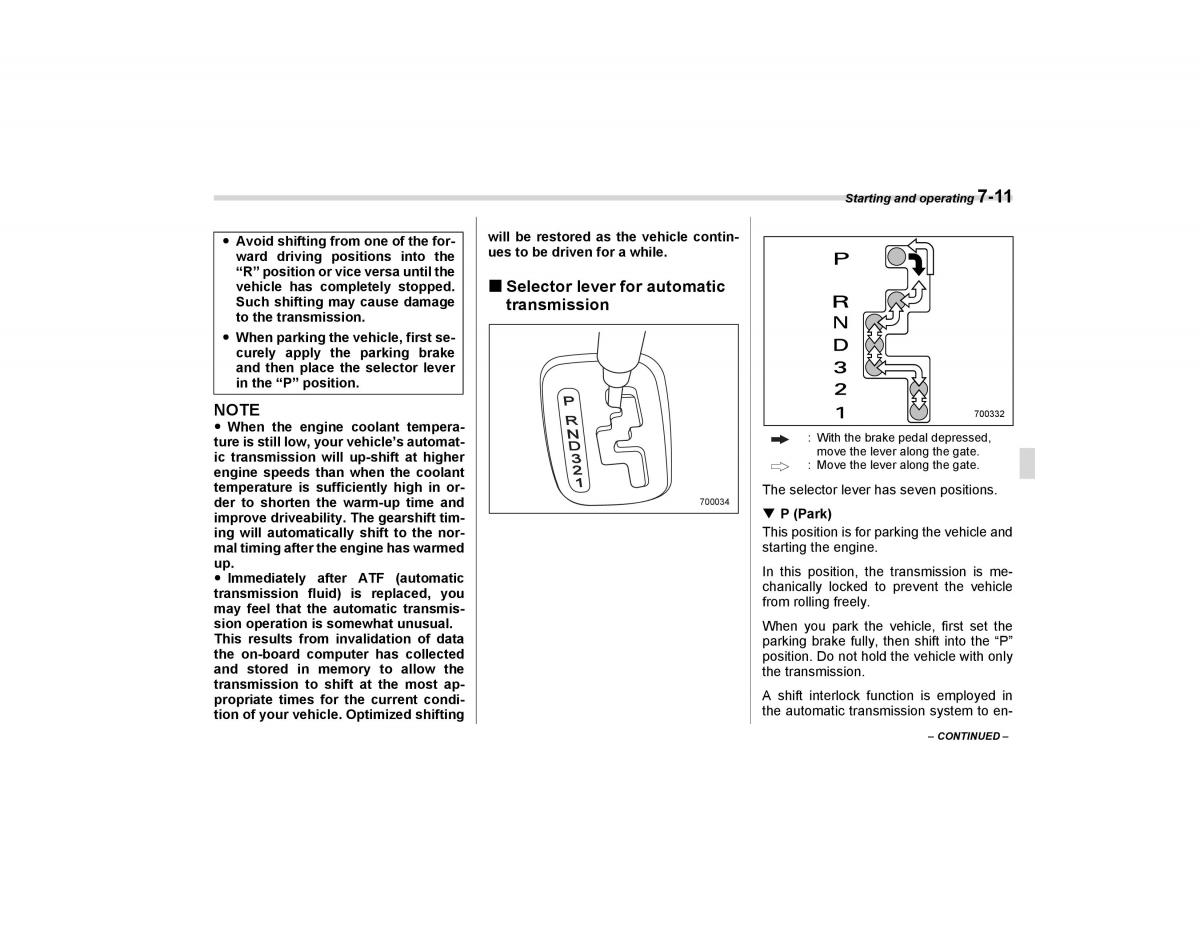 Subaru Forester I 1 owners manual / page 210